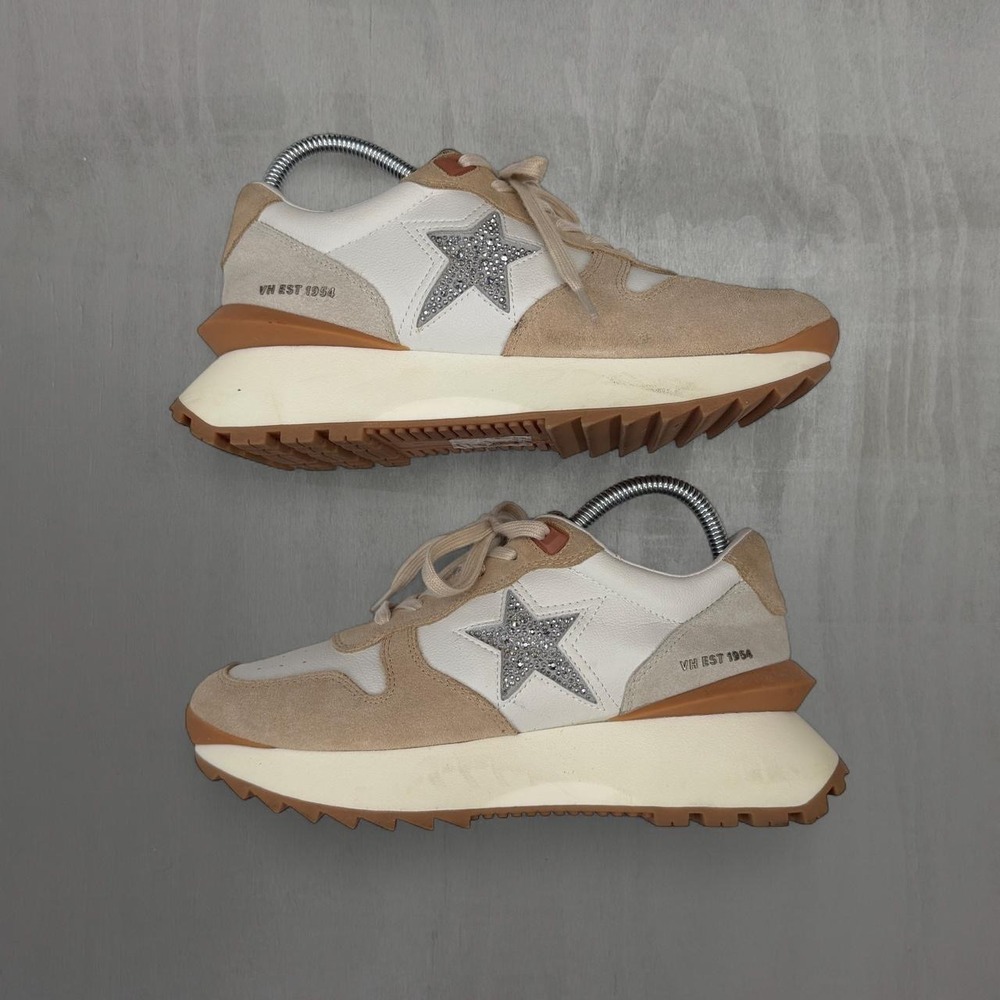 Vintage Havana Major Sneakers White Beige Star Suede Lug Sole 8